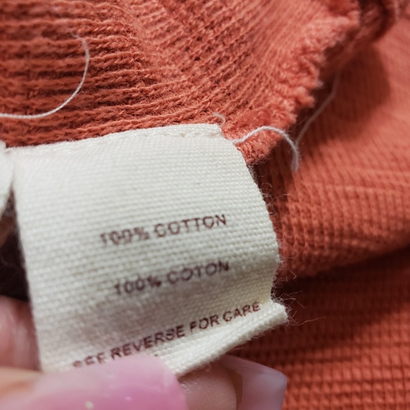 Free People Burnt Orange Thermal Top Sz Small C10 - Picture 5 of 5